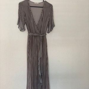 Striped wrap dress